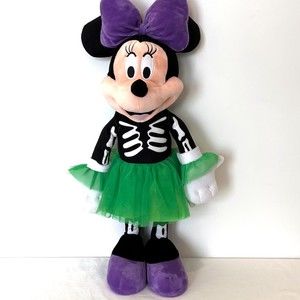 Gemmy Disney Minnie Mouse Halloween Fall Skeleton Plush Porch Door Greeters 24"